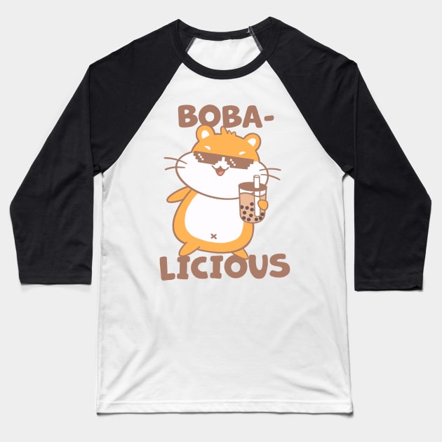 Bobalicious Hamster_Brown Baseball T-Shirt by awesomesaucebysandy